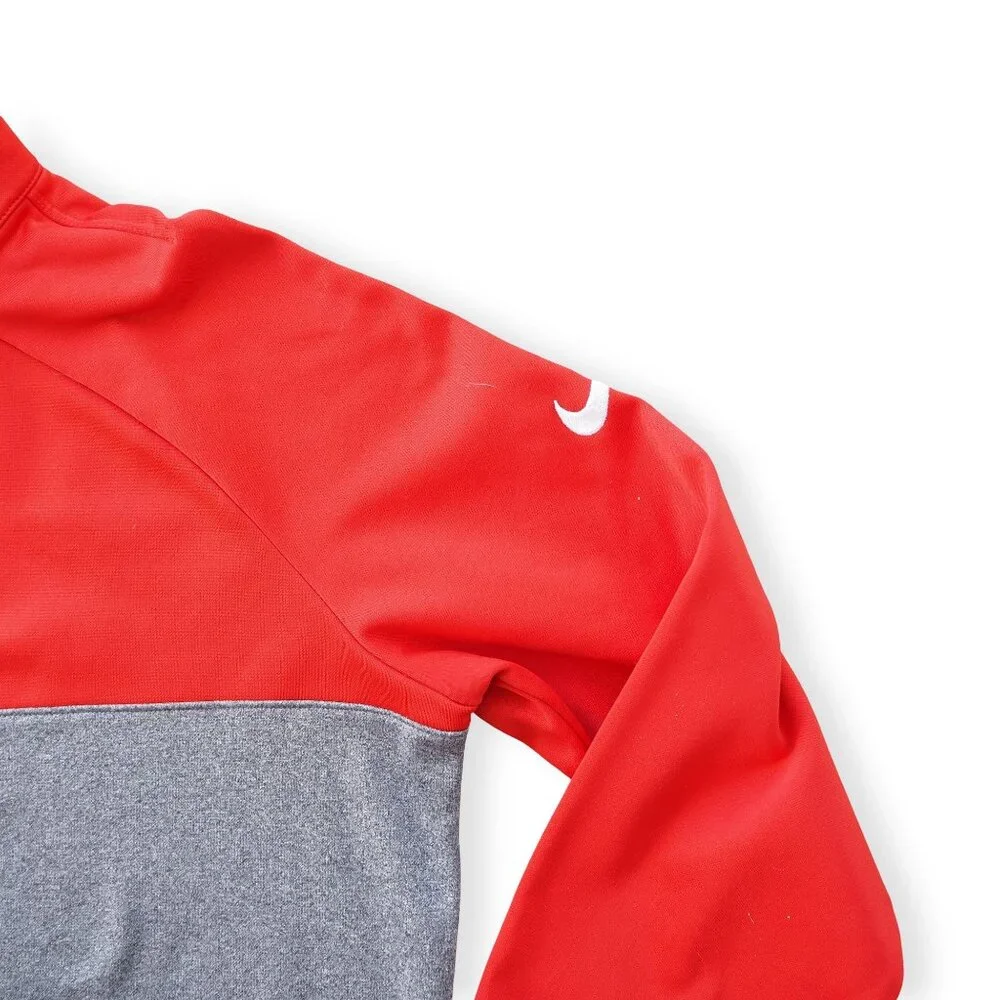 Nike Golf Thermafit 1/2 Zip Fleece Pullover Men's L Red /‎ Grey